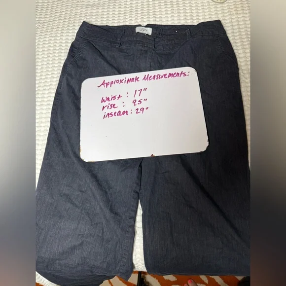 LOFT Blue Navy Trousers Jeans size 10 - Picture 4 of 10